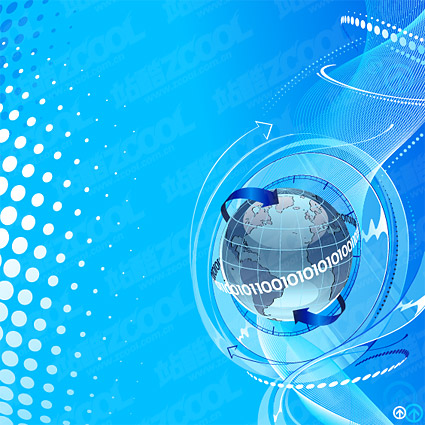 科技地球主题插画矢量素材