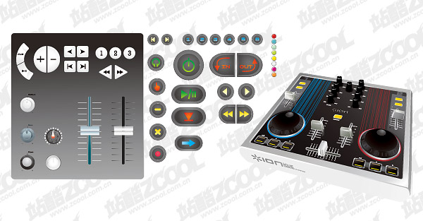 DJ混音台矢量素材