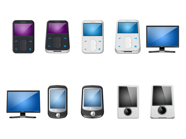 手机、mp3、显示器图标png