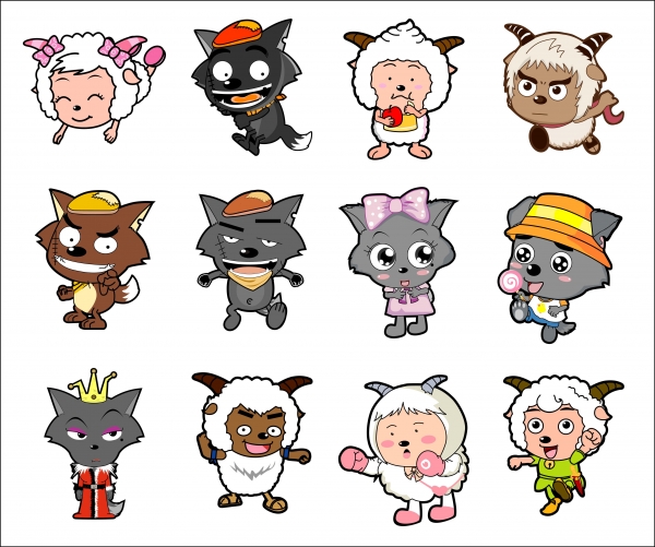 喜羊羊卡通角色矢量素材