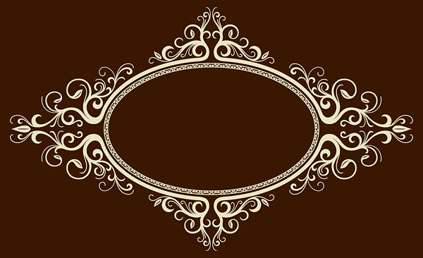椭圆形欧式边框矢量素材