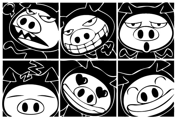 你的猪头6只矢量素材