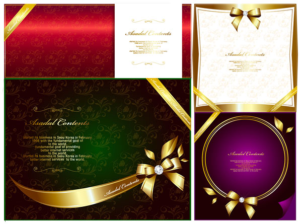 华丽金色花边边框矢量素材-11