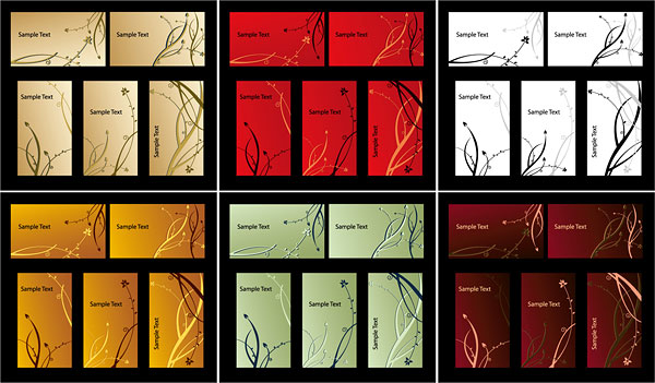 花纹名片背景矢量素材-1
