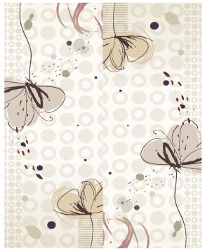 淡雅风格移门图案矢量素材