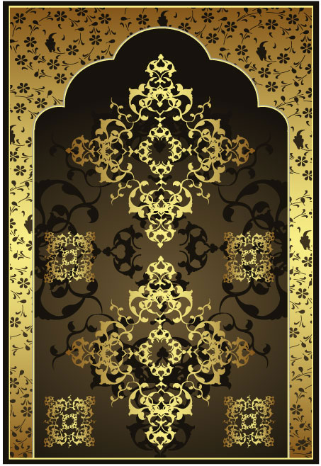 金色欧式花纹矢量素材