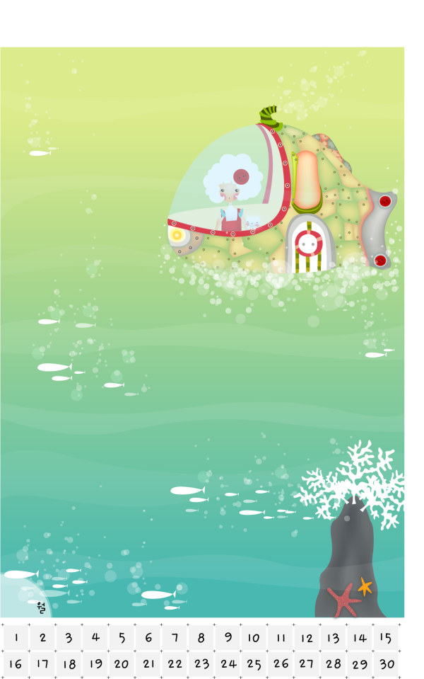 韩国纽扣女孩矢量插画-14