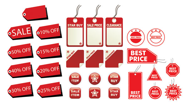 各种红色装饰label图形矢量素材-2