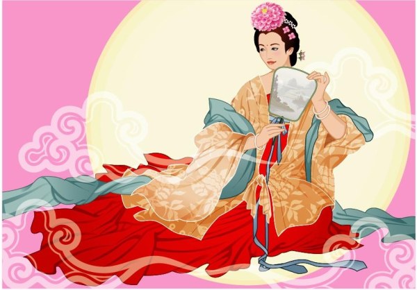 中秋嫦娥仙女矢量素材-13