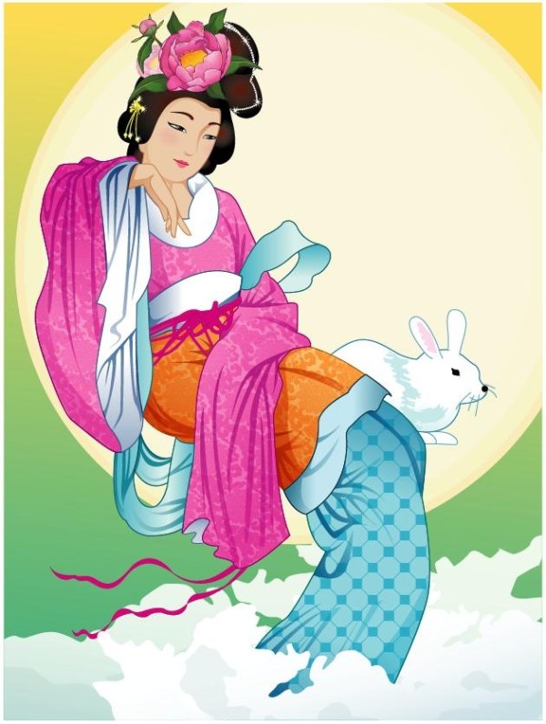 中秋嫦娥仙女矢量素材-16