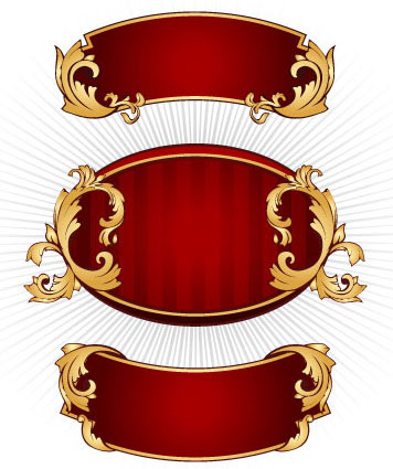 欧式华丽花纹公告牌矢量素材