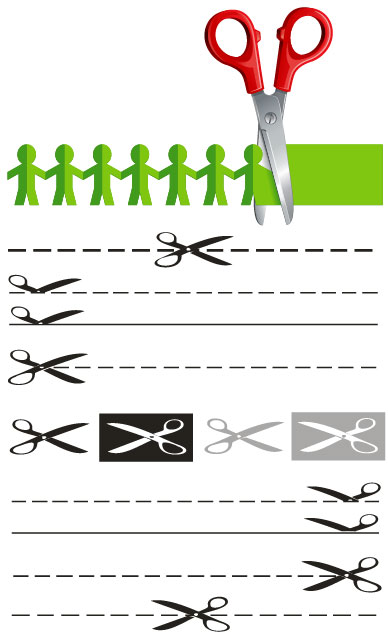 2款剪刀剪纸矢量素材