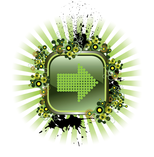 潮流元素与箭头按钮图标矢量素材