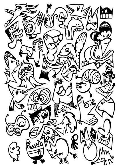 潮流卡通插画矢量素材