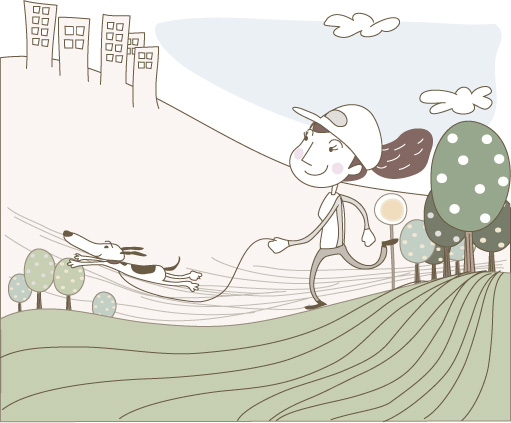 可爱线条插画矢量素材-5