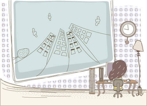 可爱线条插画矢量素材-45