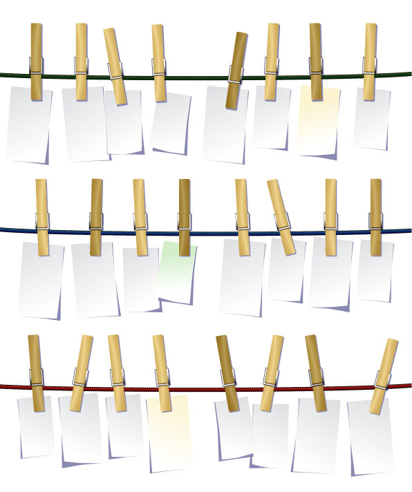 木夹子白纸矢量素材