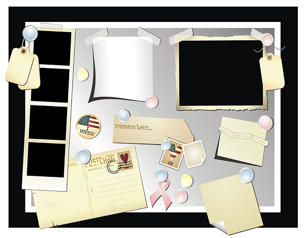 文具、明信片、照片矢量素材