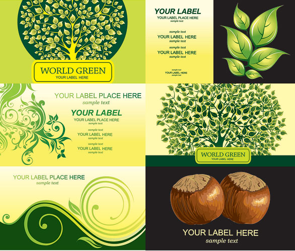 清新的卡片模板矢量素材