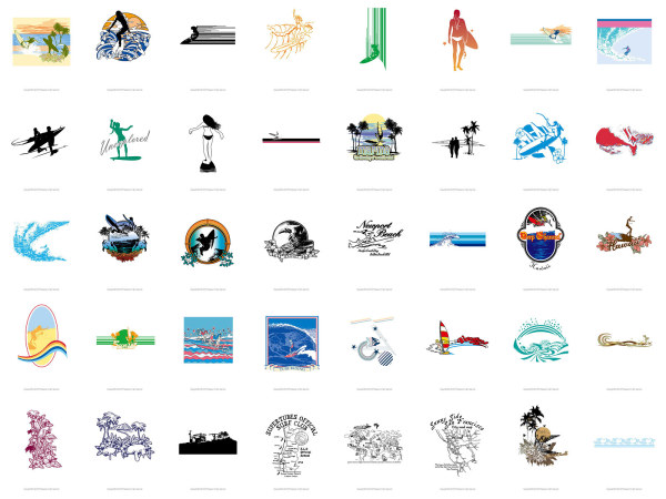 潮流服饰印花图案矢量素材-1（40款）