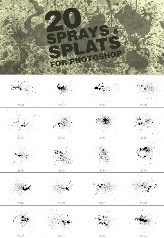 20款喷溅效果PHOTOSHOP笔刷！