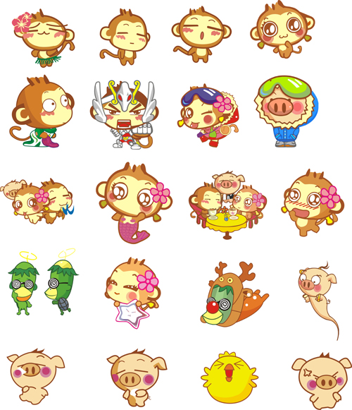 悠嘻猴矢量素材