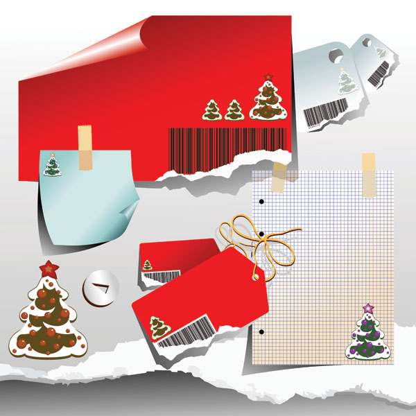 圣诞节纸张矢量素材