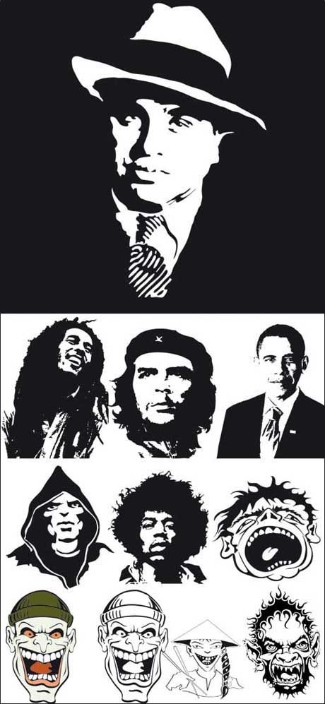 名人肖像矢量素材