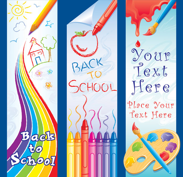 儿童可爱绘画主题矢量素材