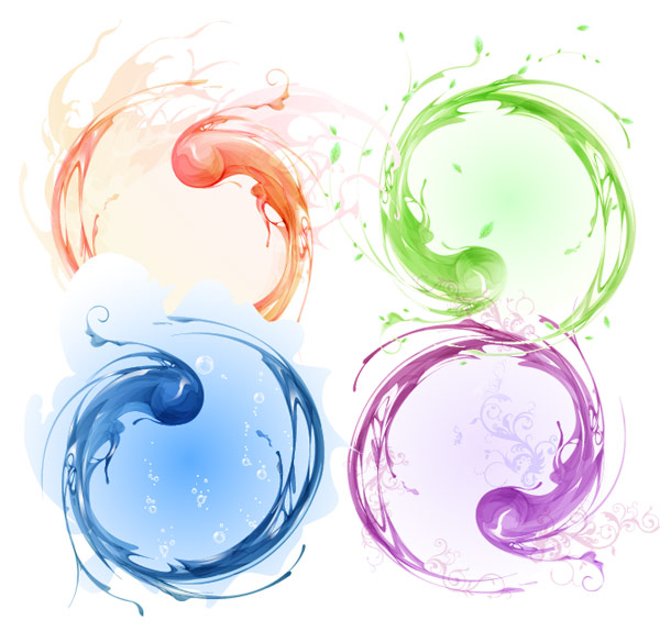 洒脱的墨迹矢量素材