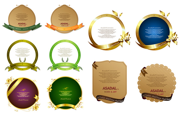 10款精美的丝带礼品卡矢量素材