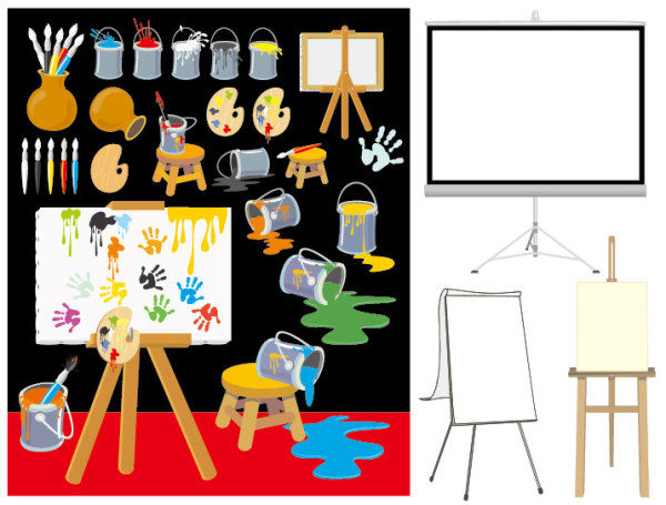 绘画工具主题矢量素材