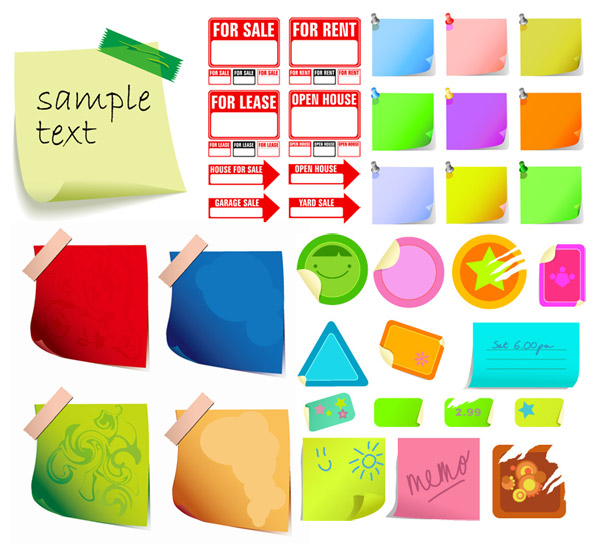 实用贴纸元素矢量素材