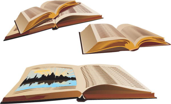 打开的书本矢量素材