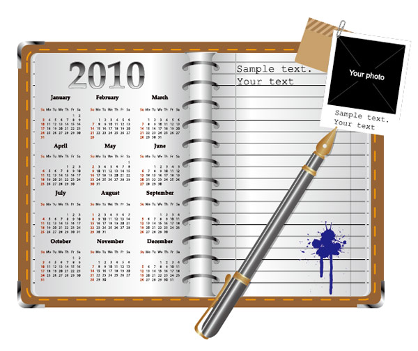 记事本矢量素材