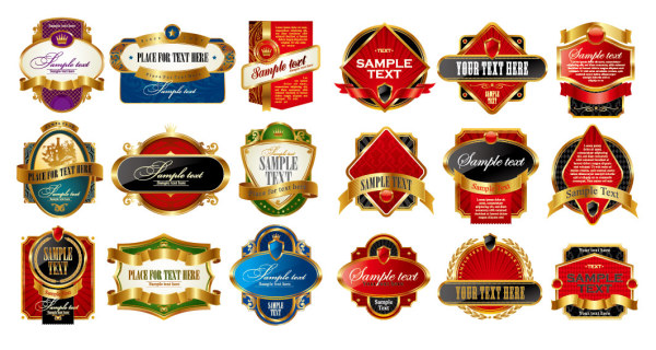 欧式华丽label矢量素材