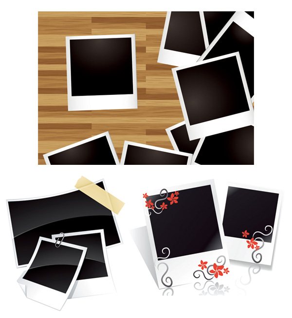 空白相片相纸矢量素材