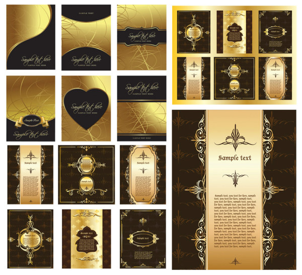 欧式华丽花纹版式设计矢量素材