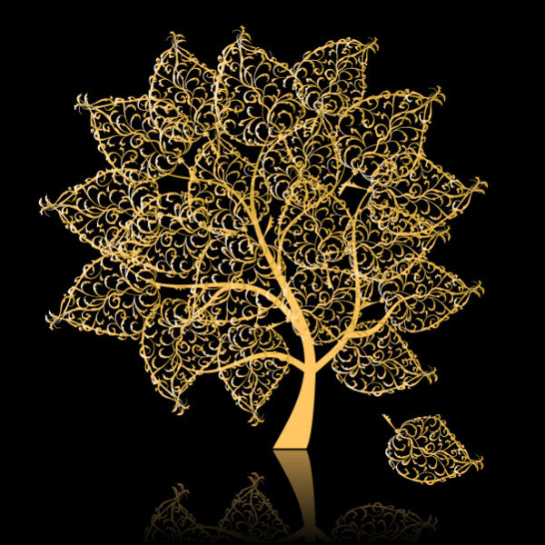金色的树木矢量素材
