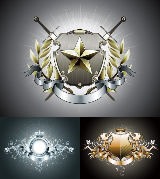 欧式徽章图形矢量素材