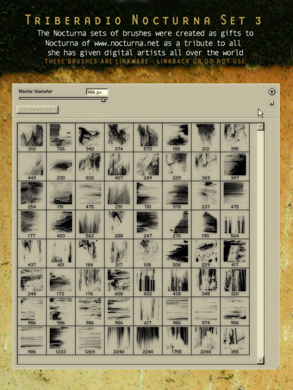 Ron's  公司出品的高清晰Triberadio笔刷集之八 （Nocturna Set 3）