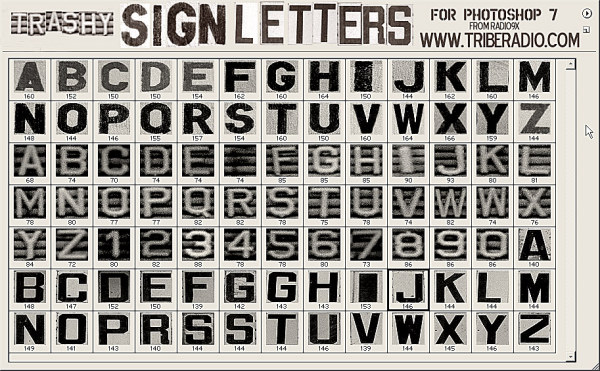 Ron's  公司出品的高清晰Triberadio笔刷集之十四 （TrashySign）