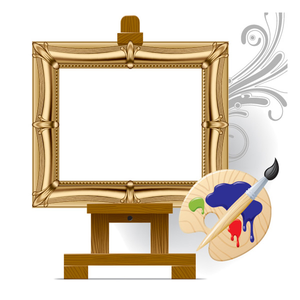 美术画板画架矢量素材