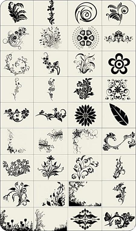 高清晰装饰类花边花纹笔刷合集（内附详细效果图）