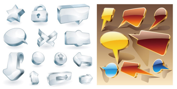 超酷立体图标矢量素材