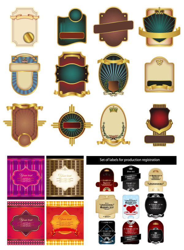 欧式label矢量素材