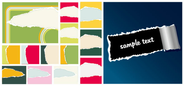 撕破的纸张矢量素材