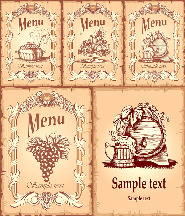 田园风格海报矢量素材