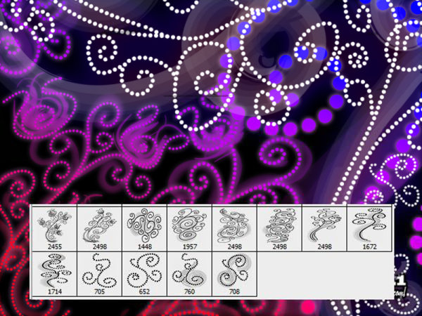 高清晰漂亮的珍珠花纹PS笔刷