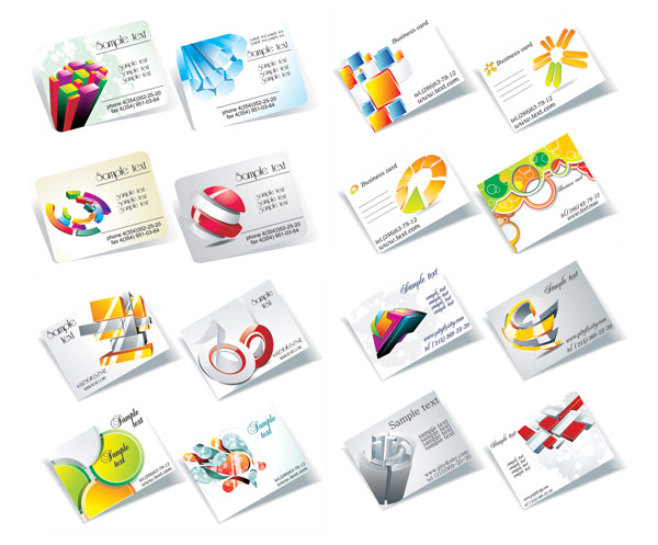 立体图形卡片模板矢量素材